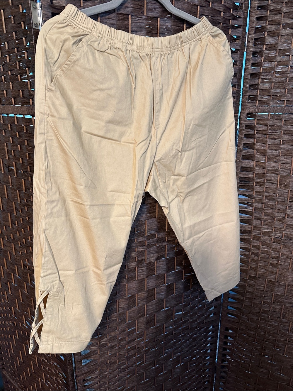 Anthony Richards Beige Cropped Drawstring Pants